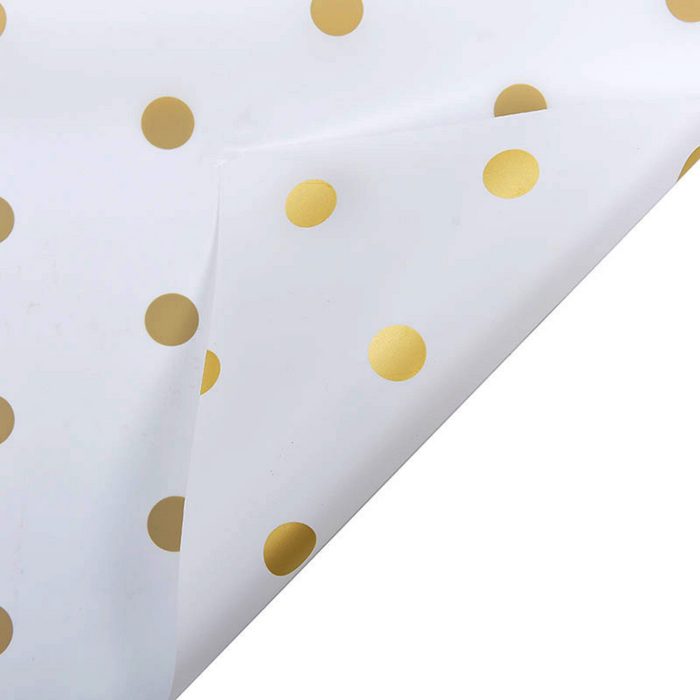 Polkadots Floral Wrapping Paper (WHITE/GOLD)