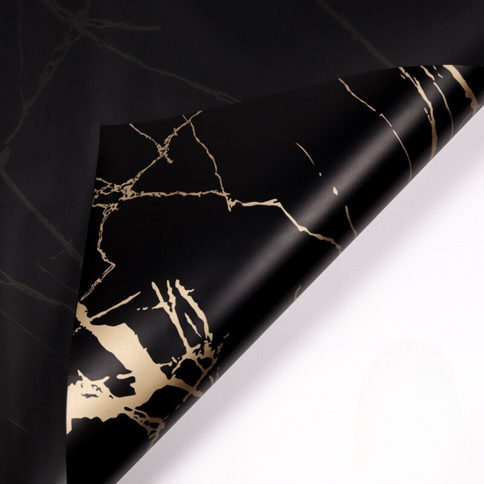 Marble Floral Wrapping Paper (BLACK)