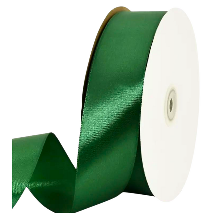 Emerald Green Single Faced Satin Ribbon - 1.5" x 100 Yards