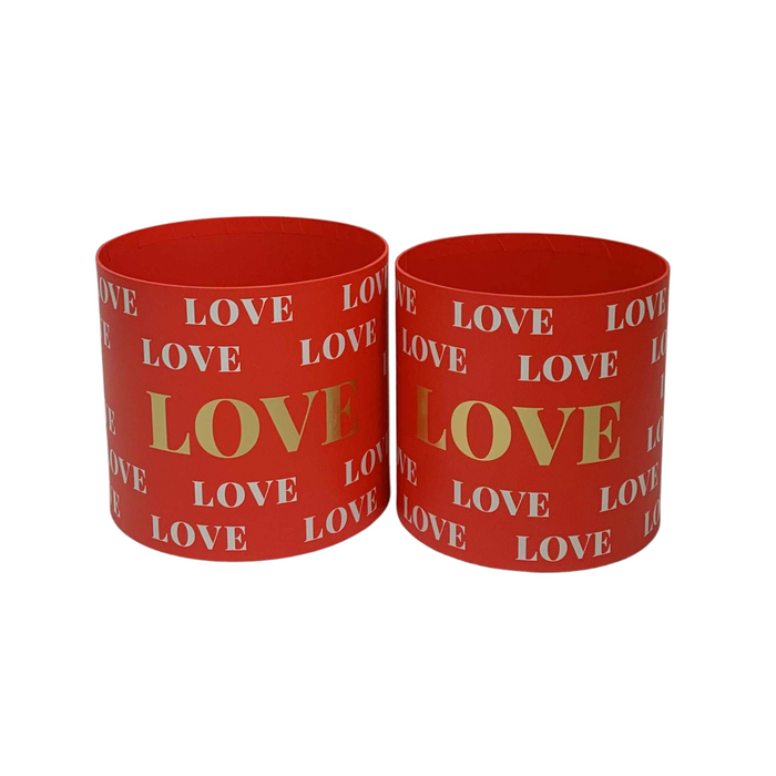 Round "Love" Floral Gift Box (RED)