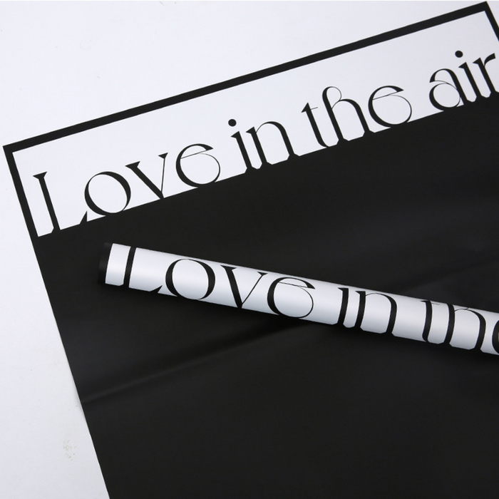 Love In the Air Floral Wrapping Paper (BLACK)
