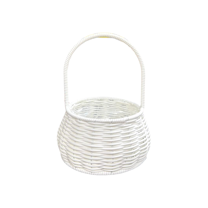Rattan Round Basket 6.5" (WHITE)