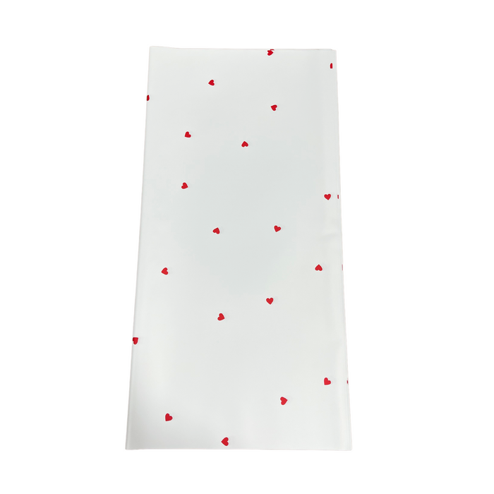 Mini Hearts Floral Wrapping Paper - White/Red