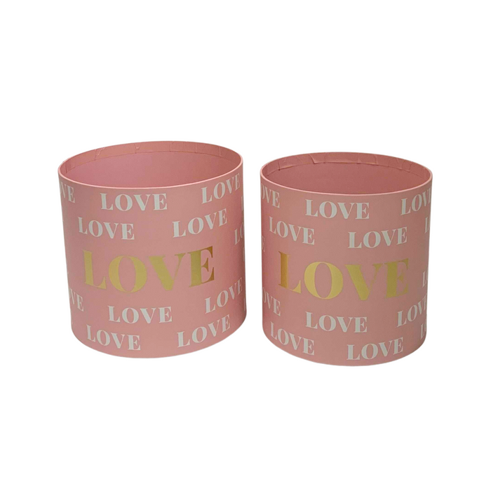 Round "Love" Floral Gift Box (PINK)