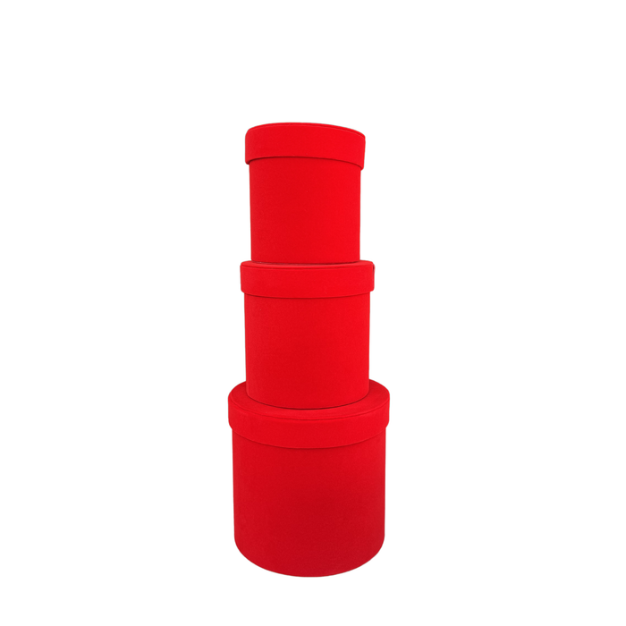 Velvet Floral Box - 3pc (RED)