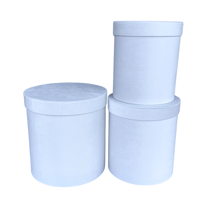 Velvet Floral Box - 3pc (WHITE)