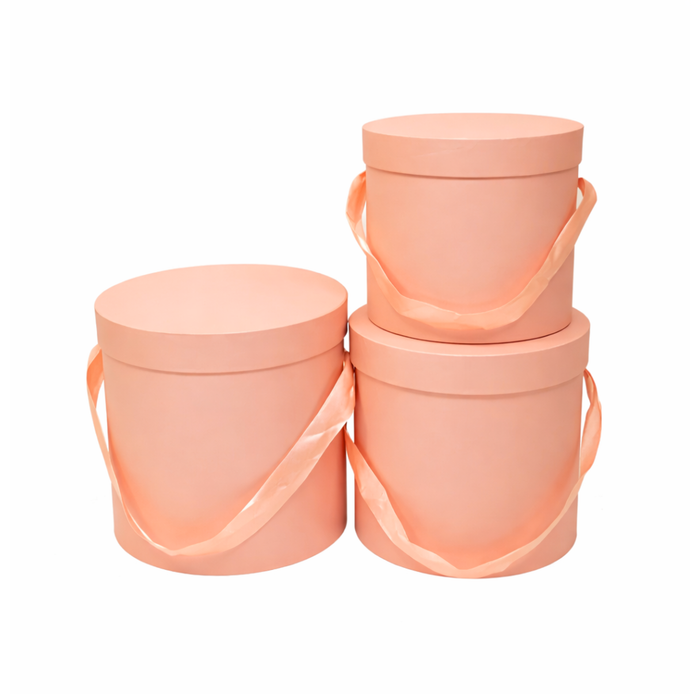 Small Round Floral Box (PEACH PINK)