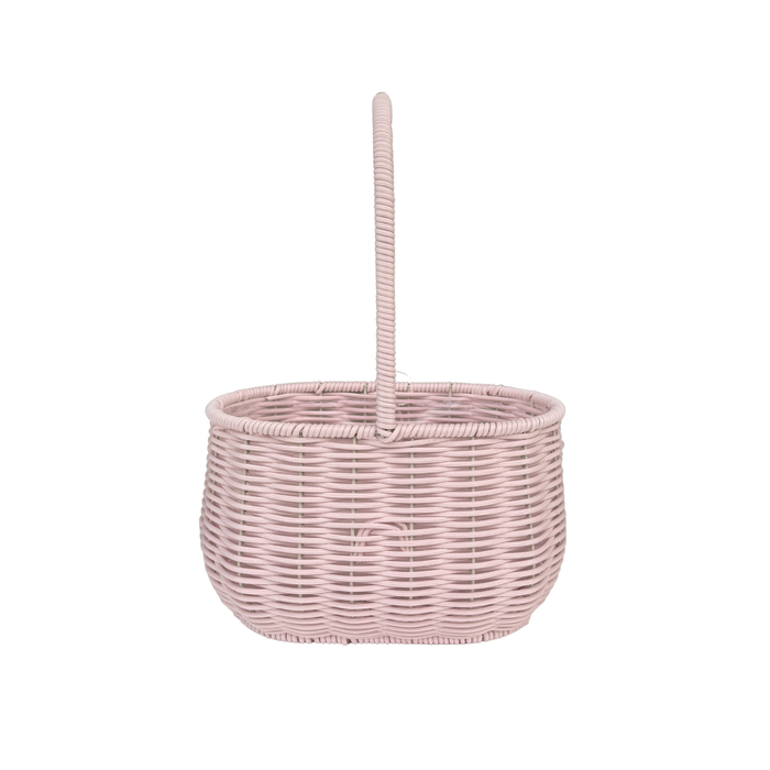 Oval Rattan Flower Basket 9" (PINK)