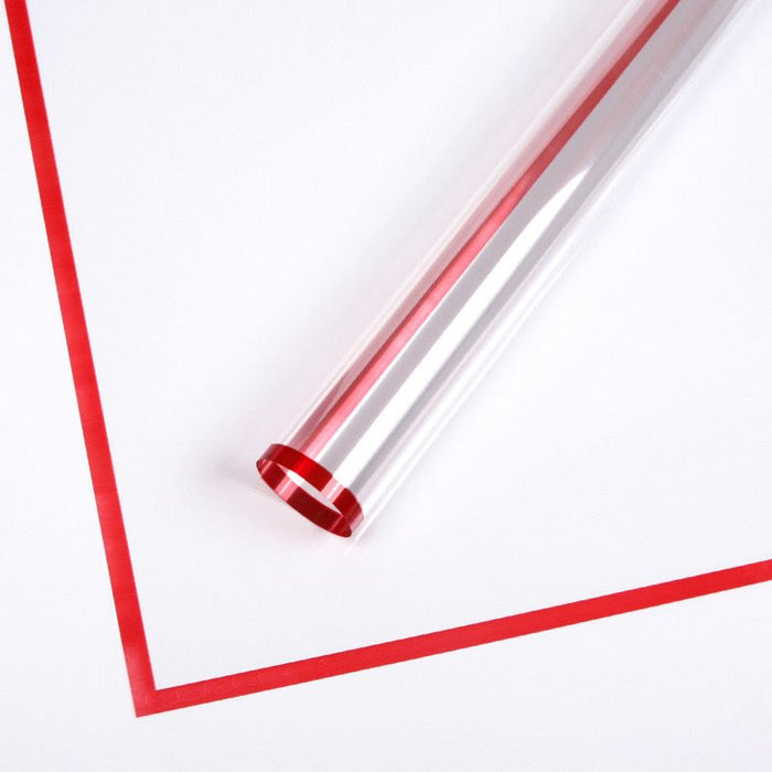 Border Line Clear Cellophane Paper (RED)