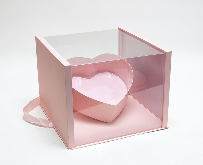 Square Tilted Heart Floral Box (PINK)