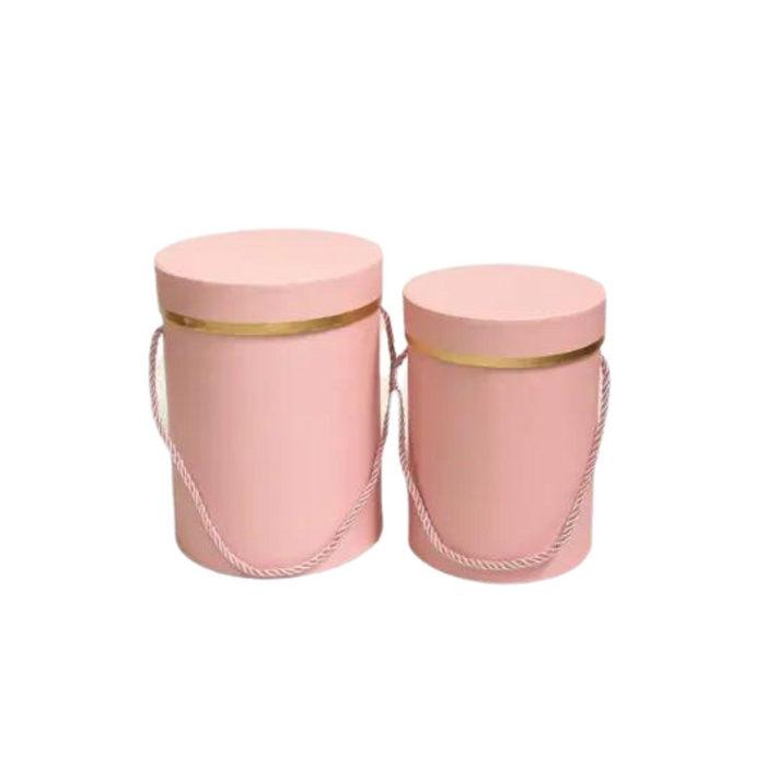 Round Floral Box with Gold Accent (PINK)