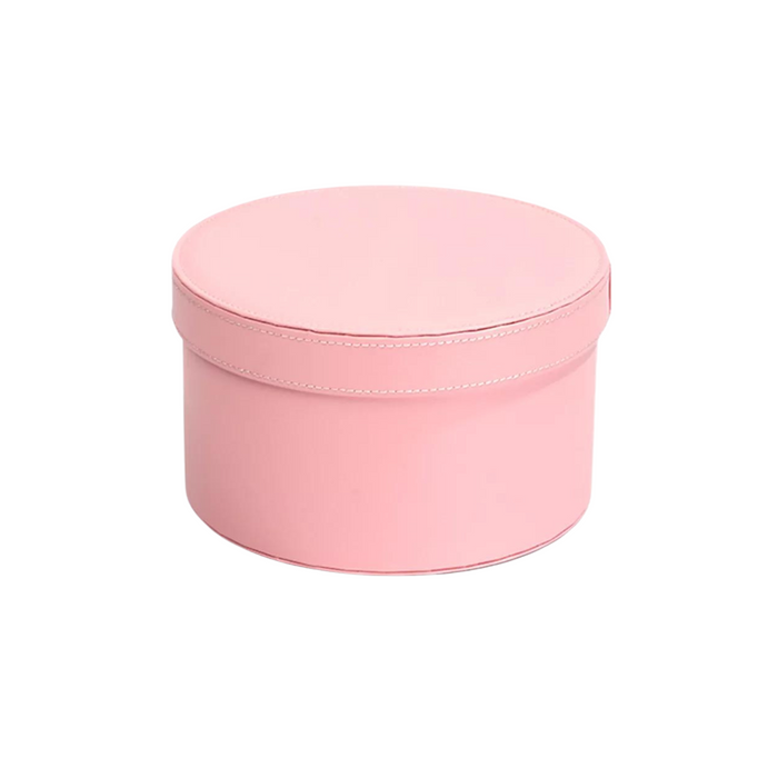 Large Round Leather Box (PINK)