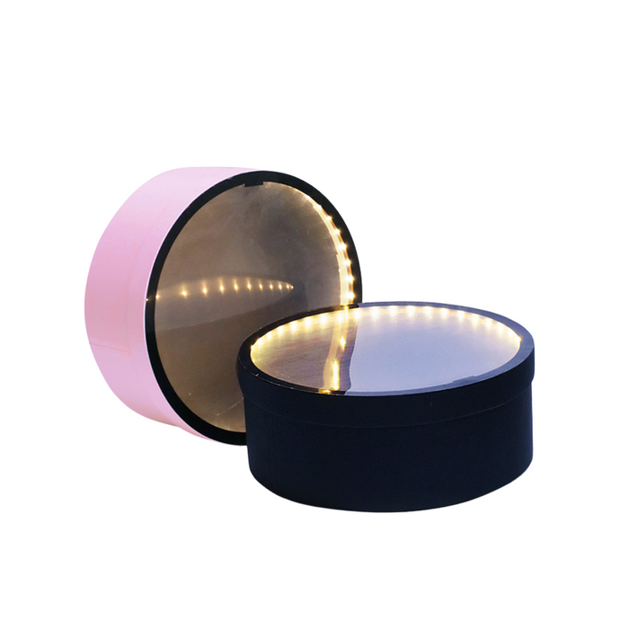 LED Lights Round Floral Box (BLACK)