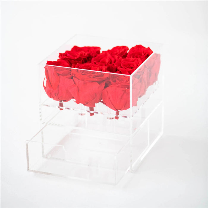 Acrylic Floral Box with Drawer (9 HOLES)