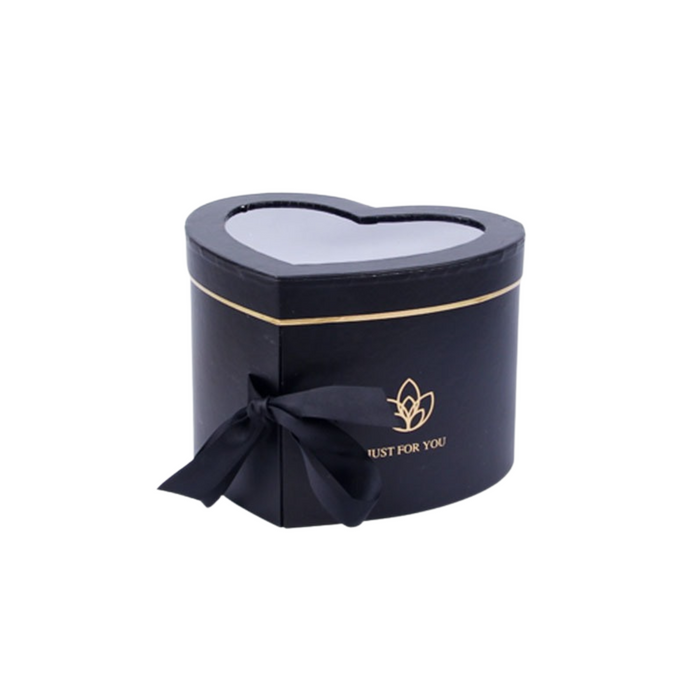 Heart Two Layer Floral Box (BLACK)