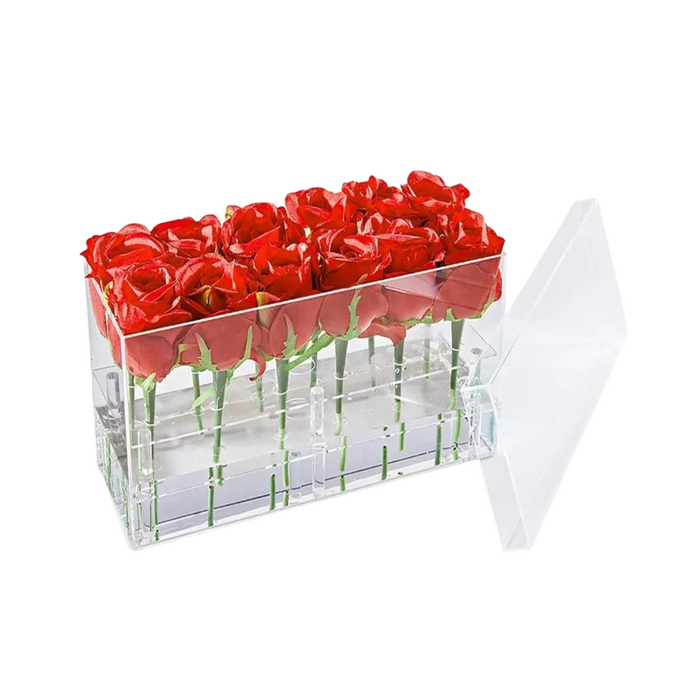 Acrylic Floral Box - Rectangular (12 HOLES)