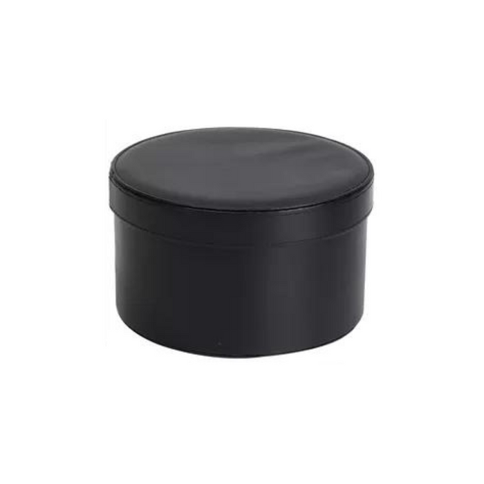 Large Round Leather Box (BLACK)