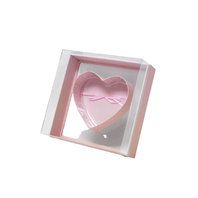Large Square Acrylic Heart Floral Box (PINK)