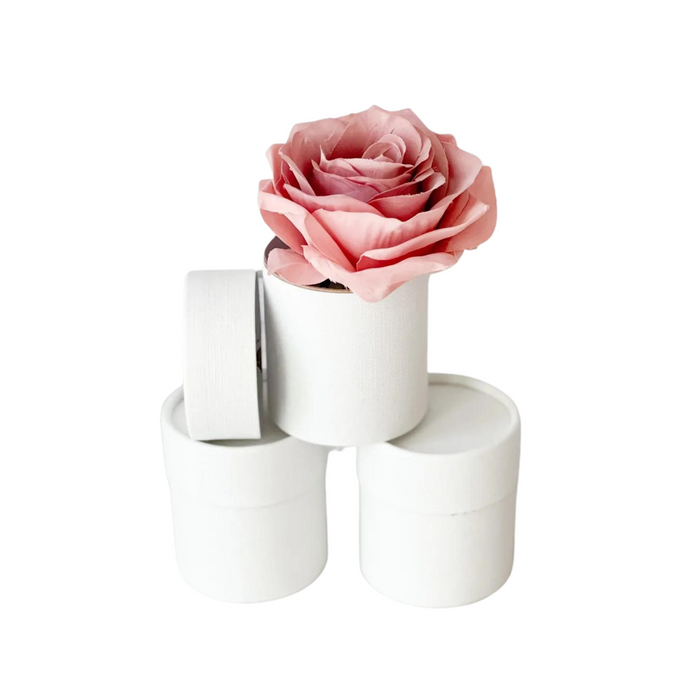 Mini Round Floral Box (20 sets) (WHITE)
