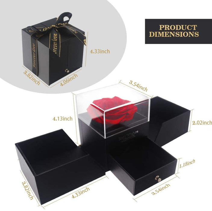 Red Single Preserved Red Rose Gift Box (12 UNITS)