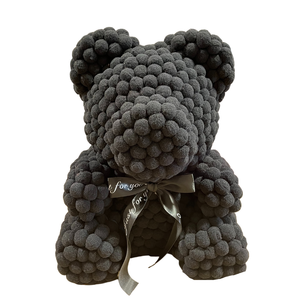 Black Velvet Poms Foam Bear 40cm Plenty Flowers