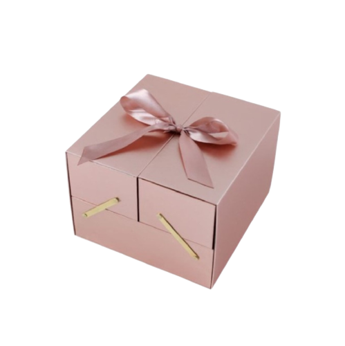 Square Layered Floral Box (ROSE GOLD)