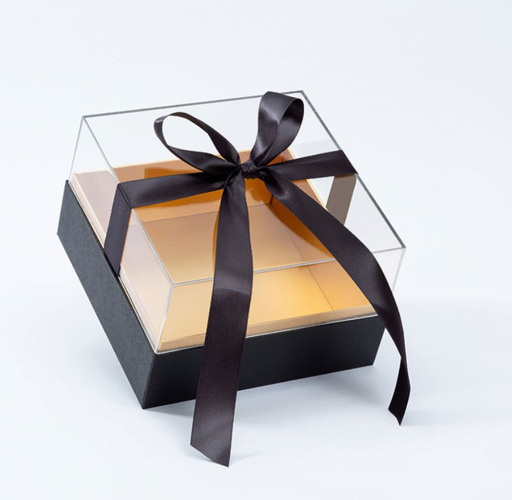Square Acrylic Floral Box (BLACK)