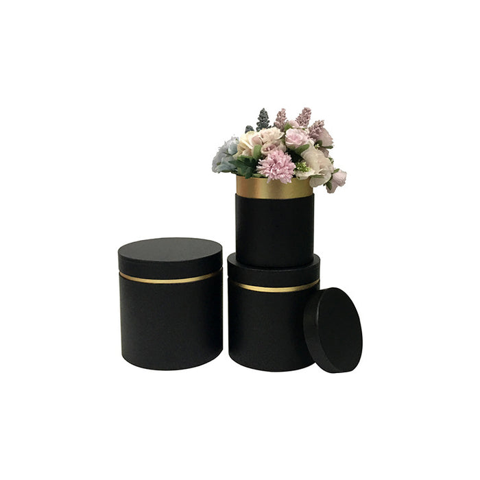 Round Floral Box (BLACK/GOLD)
