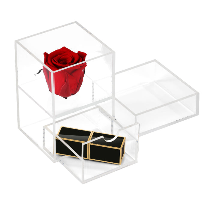 Acrylic Single with Drawer Floral Box (1 HOLE)