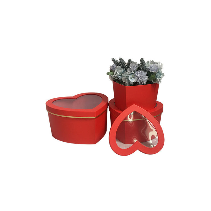 Heart Window Floral Box (RED)