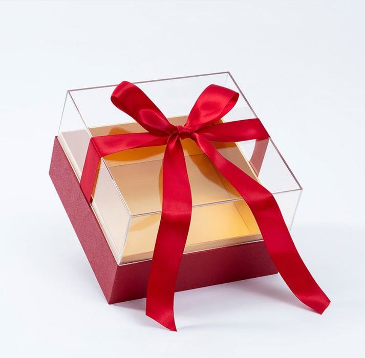 Square Acrylic Floral Box (RED)