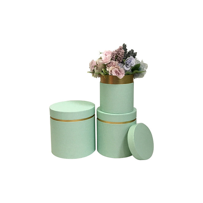 Round Floral Box (GREEN/GOLD)