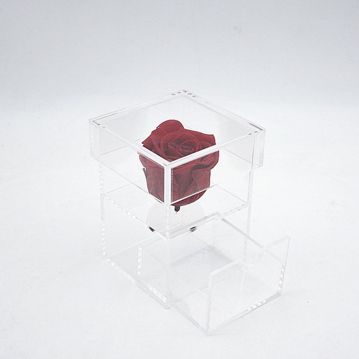 Acrylic Single with Drawer Floral Box (1 HOLE)