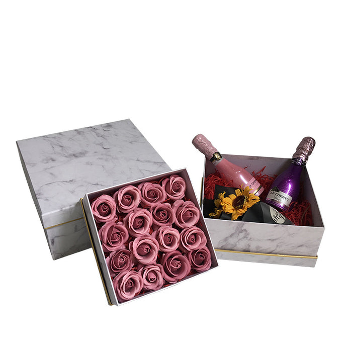 Square Marble Floral Box (WHITE)