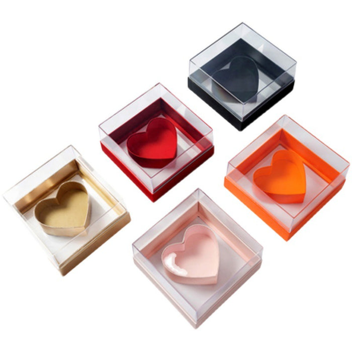 Small Square Acrylic Heart Box (GOLD)
