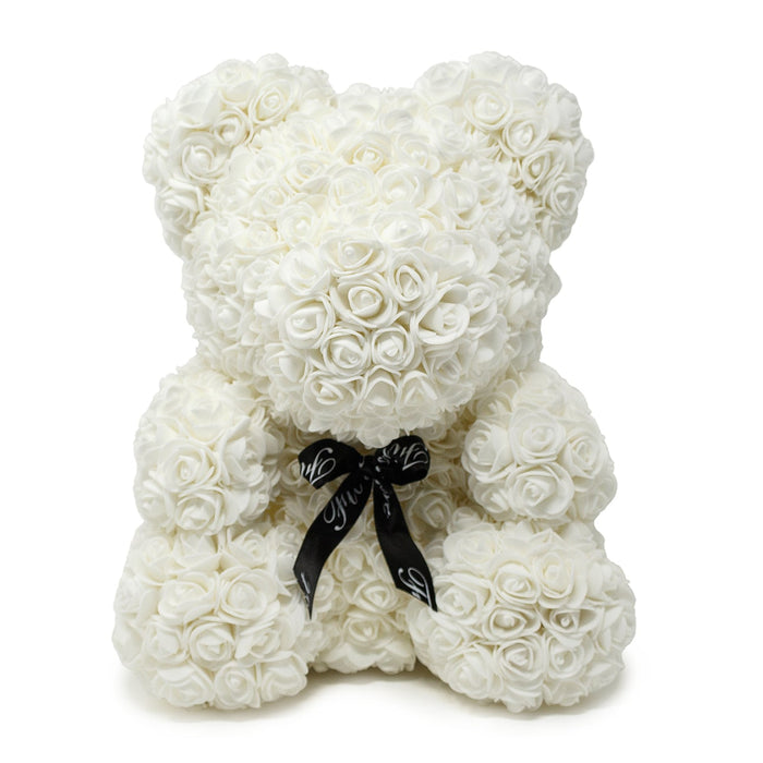 White Foam Rose Bear 40 cm