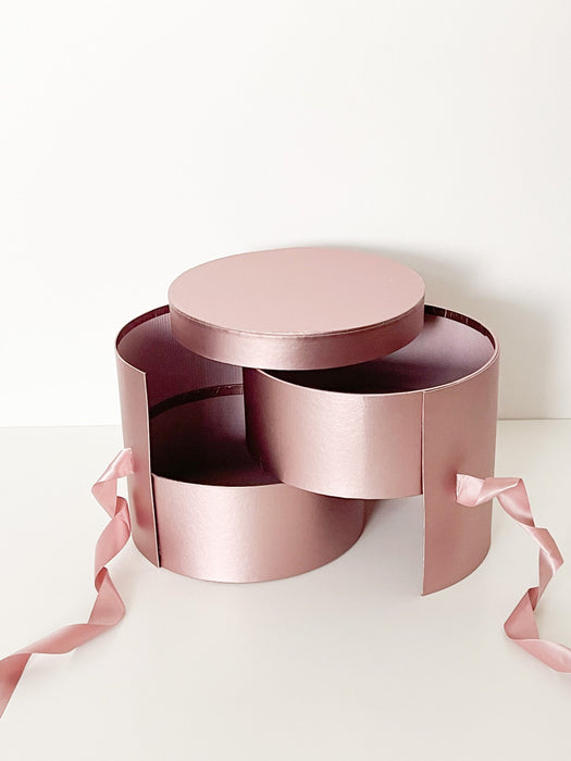 Round Two Layer Floral Box (ROSE GOLD)