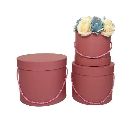 Round Threaded Floral Box (PINK)