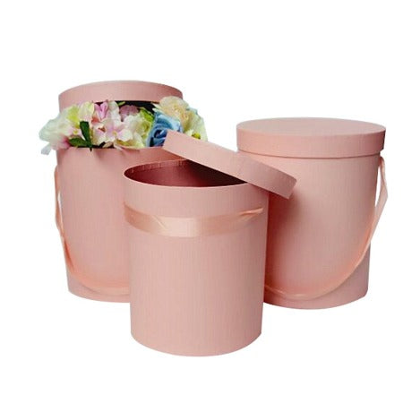 Round Tall Floral Box (PINK)