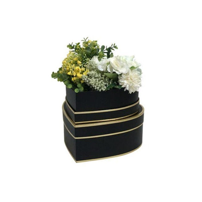 Small Heart Floral Box (BLACK)