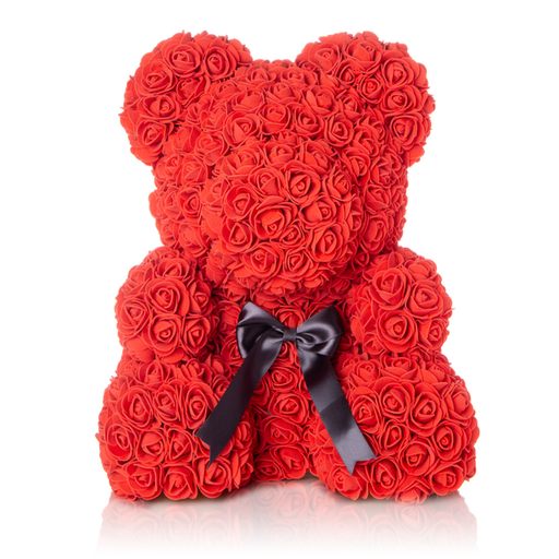 bear made out of real roses