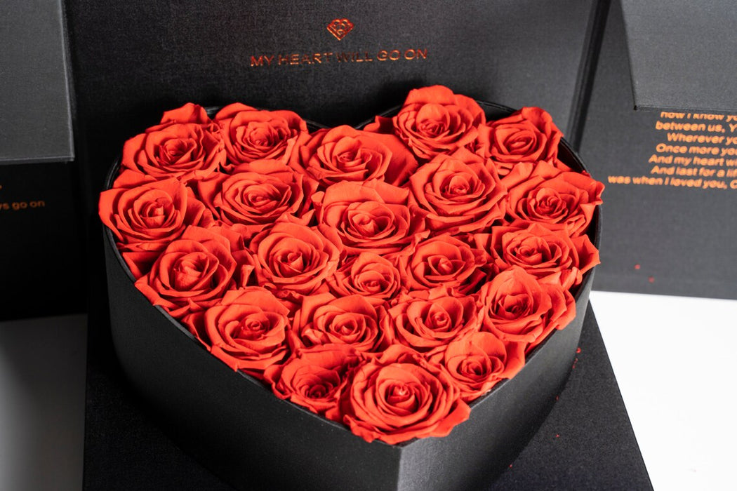 Square Surprise Heart Floral Box (BLACK)