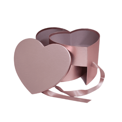 Heart Metallic Two Layer Floral Box (ROSE GOLD) — Plenty Flowers