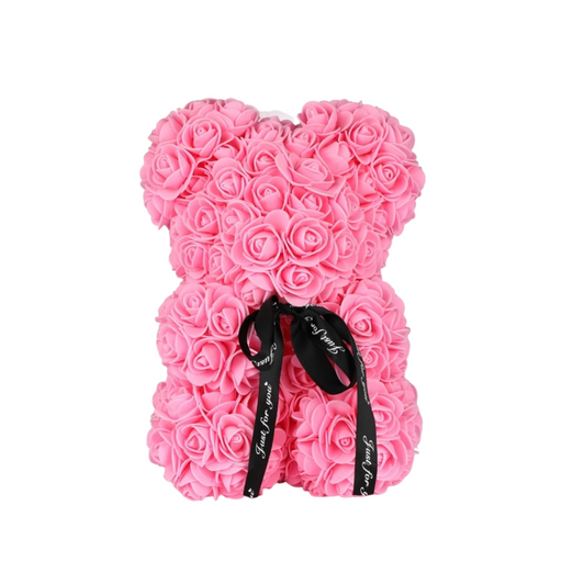 Pink Foam Rose Bear 25 cm Plenty Flowers
