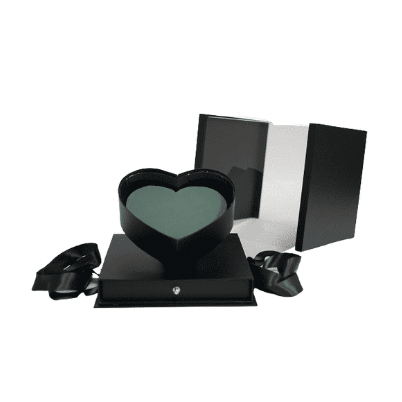 Square Tilted Heart Floral Box (BLACK)
