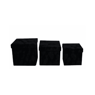 Square Velvet Floral Box (BLACK)