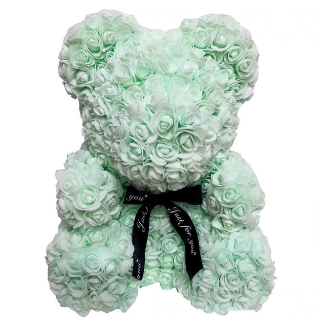 Mint Foam Rose Bear 40 cm