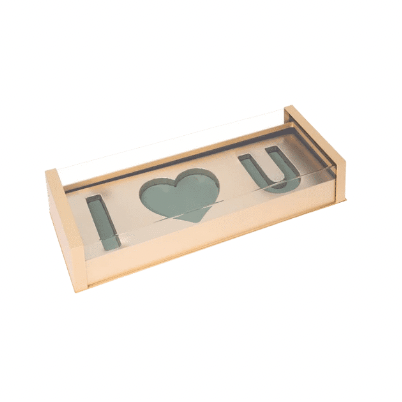 Acrylic I Love You Floral Box (GOLD)