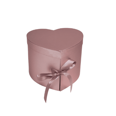 Heart Metallic Two Layer Floral Box (ROSE GOLD)