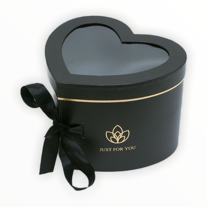 Heart Two Layer Floral Box (BLACK)